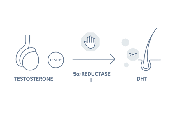 フィナステリドサワイの作用機序とDHT抑制の仕組み図