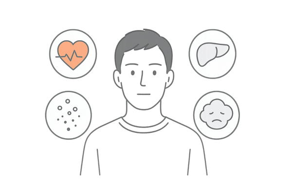 フィナロイドの主な副作用リスクを説明するイメージ図