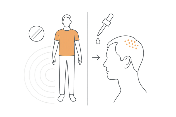 フィナステリド外用と内服の違い比較イメージ