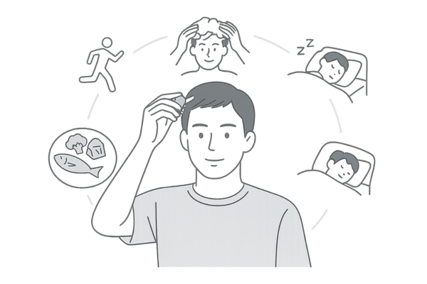 フィナステリドとミノキシジル治療を支える自宅での育毛ケア習慣イメージ