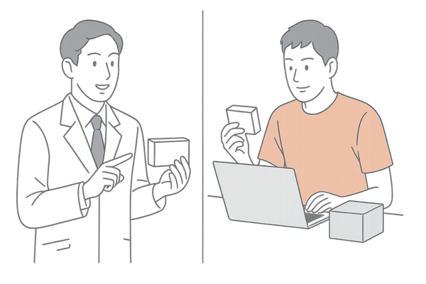 フィンペシアの国内処方と個人輸入を比較するイメージ