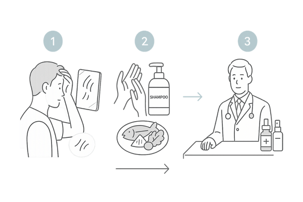 薄毛予防と早期対策の実践ステップ図