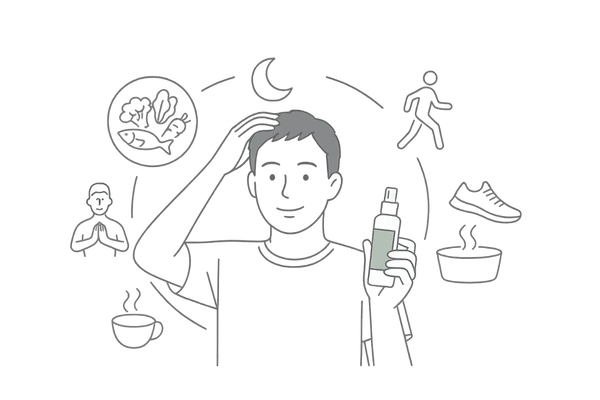 育毛剤・発毛剤と生活習慣改善を組み合わせた男性の薄毛セルフケア