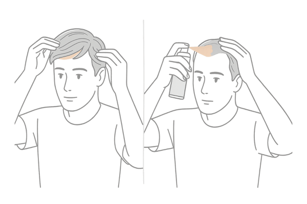 ウィッグとヘアコンシーラーの使い方と違いの比較図