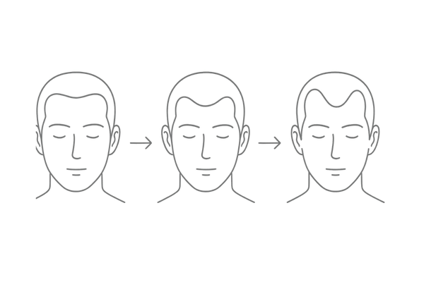 M字型はげの進行ステップ(生え際後退の流れ)