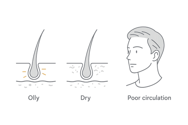 頭皮環境の乱れが薄毛につながる仕組み(皮脂・乾燥・血行不良)