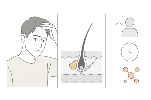 男性の抜け毛を招きやすい頭皮環境と主な要因イメージ