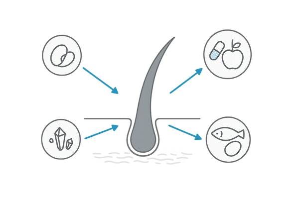 大豆イソフラボンと育毛に関わる栄養素の相乗効果イメージ
