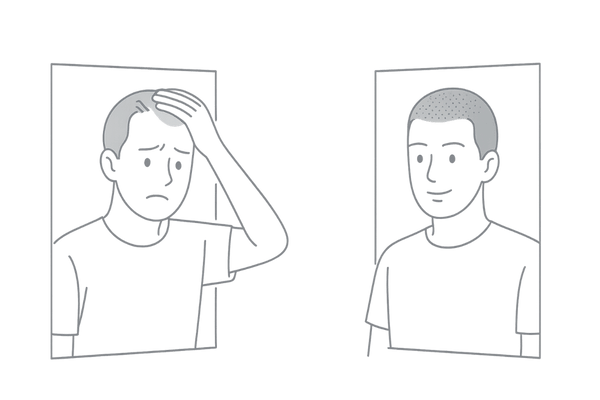 ヘアタトゥー施術前後の印象と自己肯定感の変化イメージ