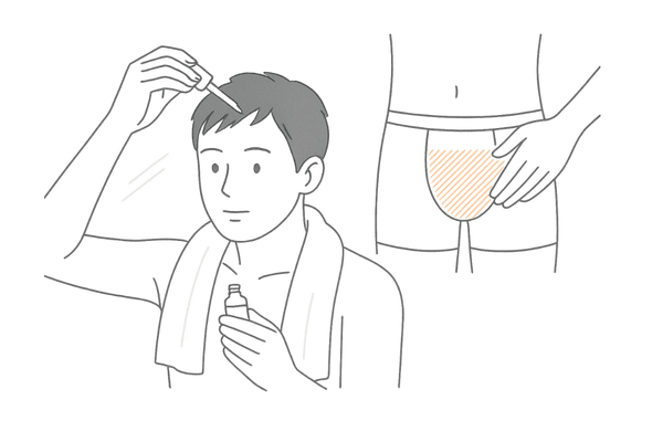 脂漏性皮膚炎に対するケトコナゾール外用液の正しい塗り方(頭皮と陰部のセルフケア)