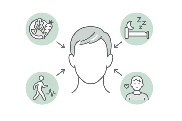 生活習慣が前髪薄毛に与える影響(食事・睡眠・運動・ストレス)