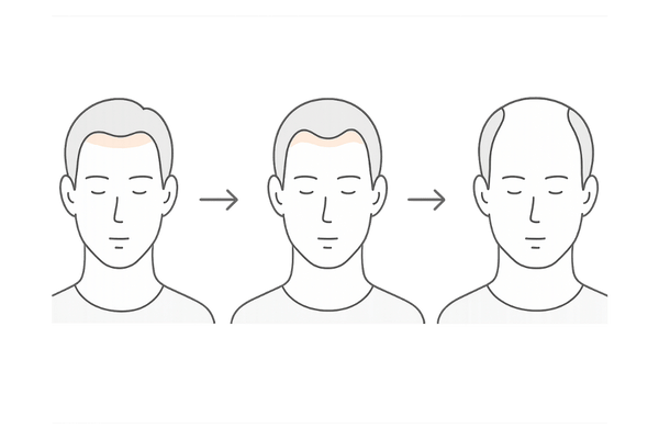 生え際薄毛の進行ステージ（初期・中期・進行期の変化）