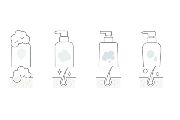 メンズシャンプーの洗浄成分タイプ比較イメージ