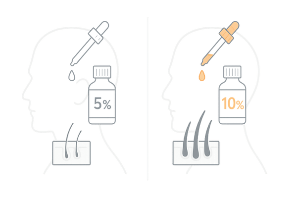 ミノキシジル10%と5%の濃度比較イメージ