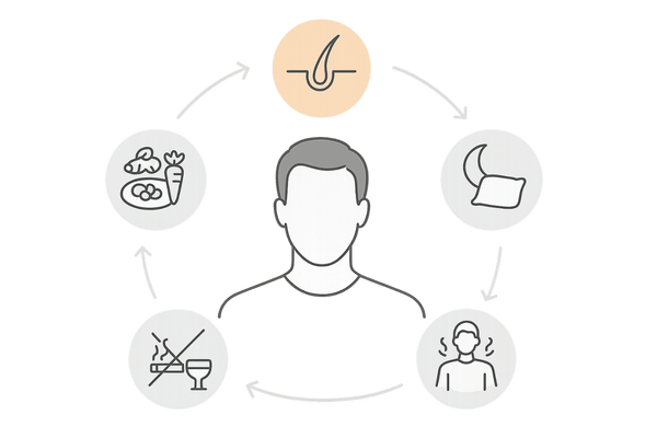 ミノキシジル効果を高める生活習慣サポート図
