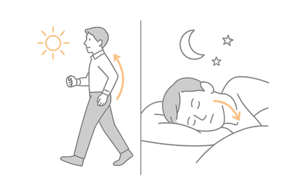 ミノキシジル内服の朝と夜の違いを比較するイメージ図