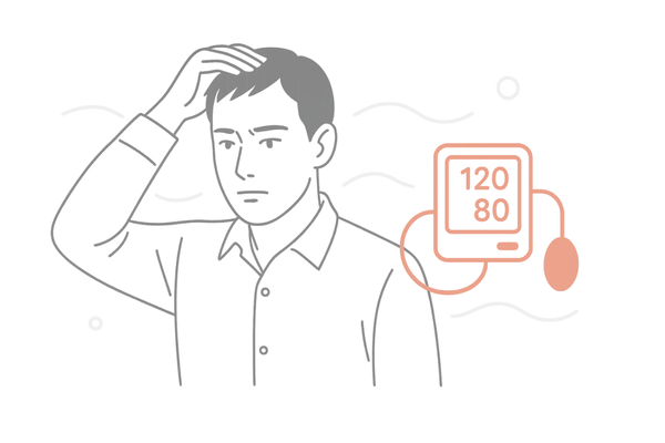 ミノキシジル使用と血圧管理を両立したい男性のイメージイラスト
