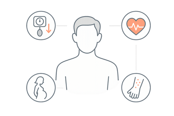 ミノキシジル禁忌事項とリスクの関係イメージ