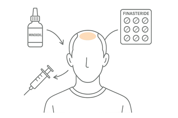 ミノキシジルと併用されるAGA治療の選択肢図