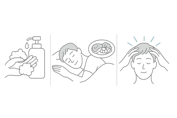 初期脱毛中のセルフケア3ポイント（シャンプー・生活習慣・頭皮マッサージ）