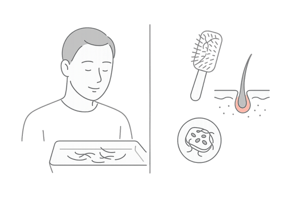 初期脱毛の範囲と受診目安（正常経過と注意サインの比較）