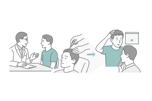 ミノキシジル注射のカウンセリングから施術・アフターケアまでの流れイメージ