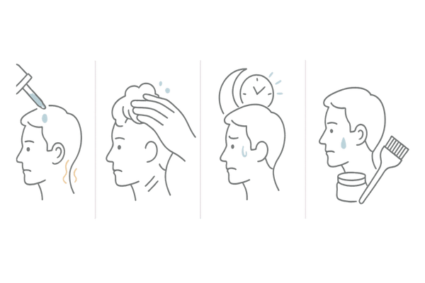 ミノキシジル皮膚トラブルを悪化させる要因(塗り方・洗髪・生活習慣・整髪料)