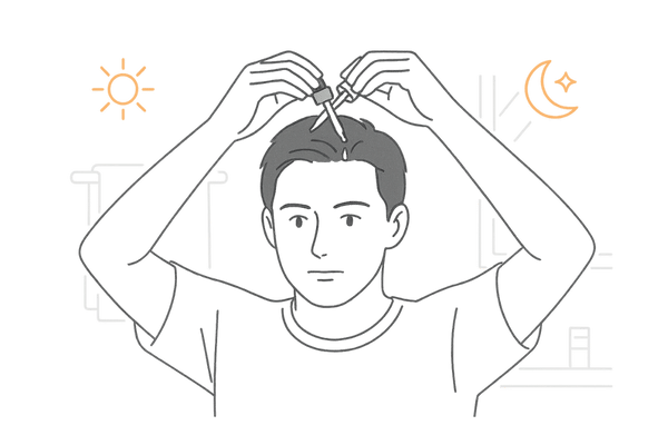 カークランドミノキシジル外用薬の朝晩2回塗布と正しい使い方イメージ