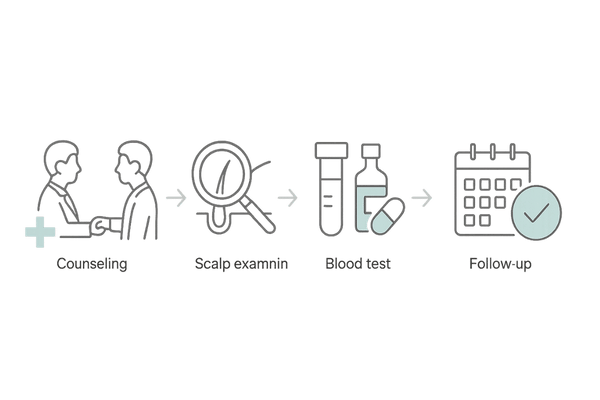 AGAクリニックでのミノキシジル処方の流れ（初診カウンセリング〜経過観察）