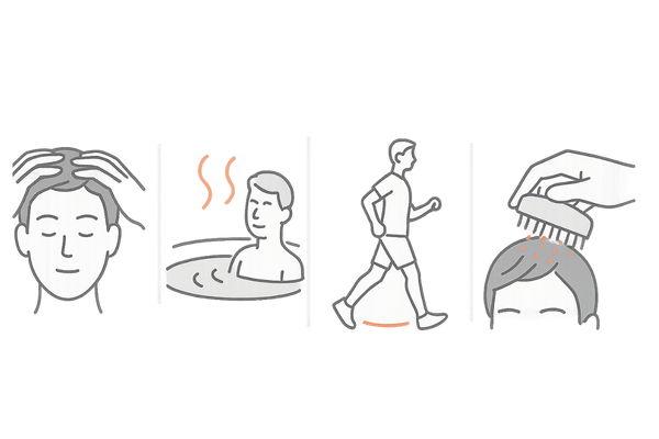 頭皮血行促進の習慣セット(マッサージ+生活+ケア用品)