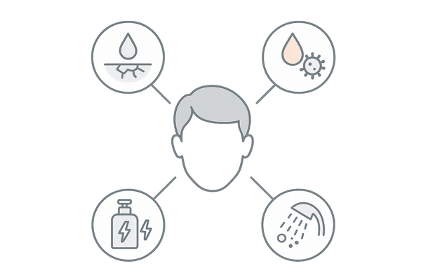 頭皮の皮むけを引き起こす主な原因のイメージ