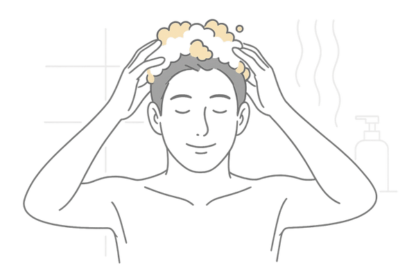頭皮の皮脂バランスを整える正しいシャンプー方法とマッサージのイメージ