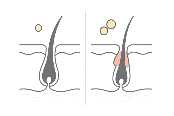 高テストステロンによる皮脂増加と頭皮環境悪化の関係図