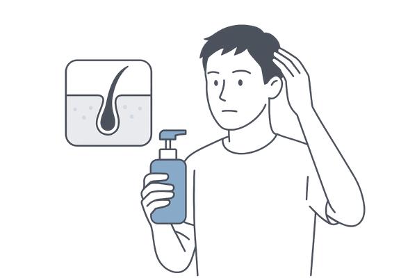 バルガスシャンプーで頭皮環境の改善を目指す男性のイメージ