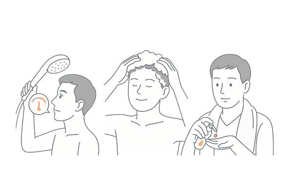 冬の頭皮の乾燥を防ぐ正しいシャンプーと入浴後の保湿ケアの手順イメージ