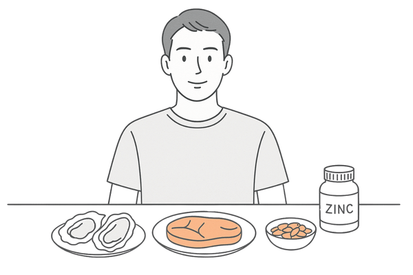 食事から亜鉛をバランスよく摂る男性向けヘルシーメニューイメージ