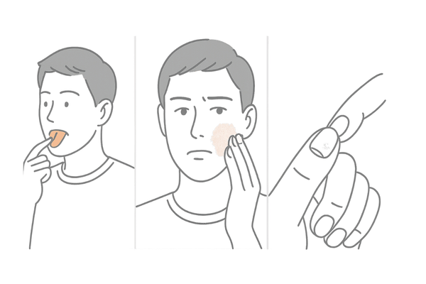 亜鉛不足で起こりやすい代表的な症状イメージ（味覚・肌・爪）