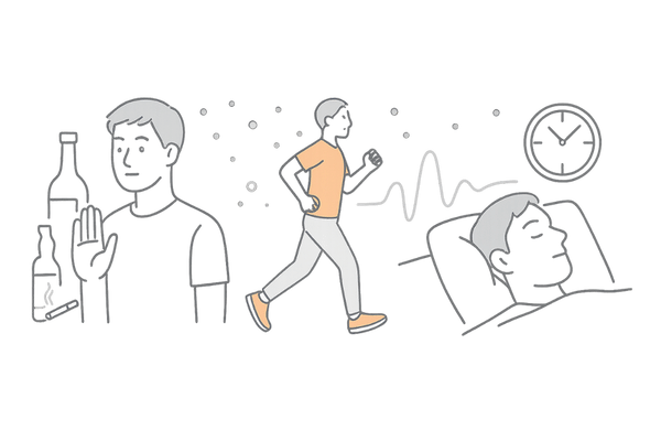 生活習慣の改善と亜鉛吸収・男性ホルモンバランスを意識する男性のイメージ