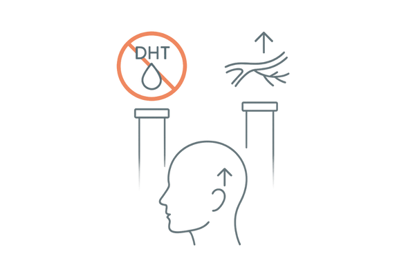 フィナステリドとミノキシジル―作用の柱と生え際での限界
