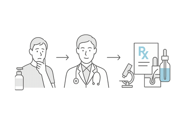 AGA診断から治療計画までの流れ（高濃度ミノキシジル検討のプロセス）