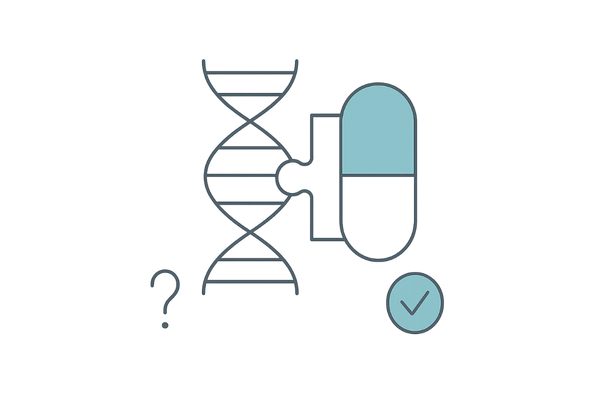 治療薬との“相性”を示すDNA×薬のイメージ（AGAの個別化治療）