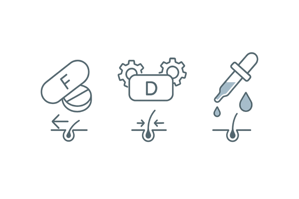 AGAの基本薬3種の役割（フィナステリド／デュタステリド／ミノキシジル）