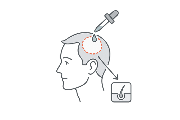 生え際（M字）へ外用で直接アプローチ（育毛剤の役割）