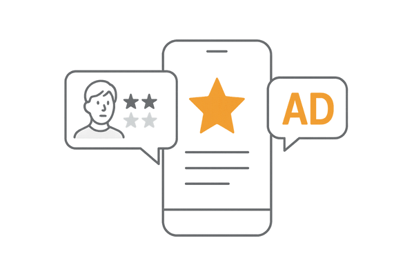 口コミ・広告情報を見極めるイメージ