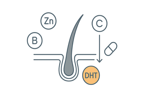 DHTによるAGA進行とサプリの限界図