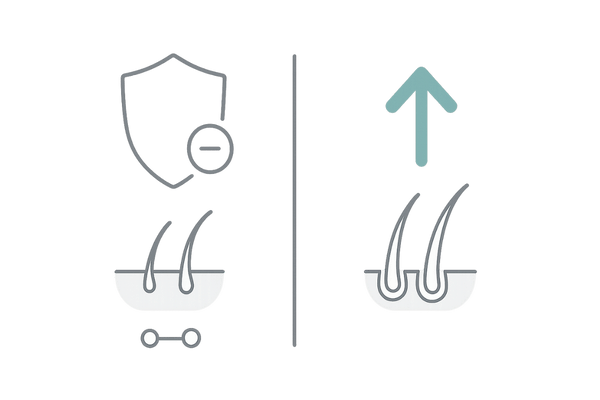 30代AGAの前半・後半で変わる治療戦略（比較図）