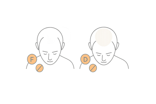 頭頂部AGA：進行度別の治療薬選択ガイド