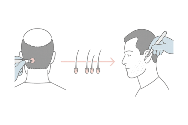 自毛植毛の流れ|後頭部からの採取→移植のステップ