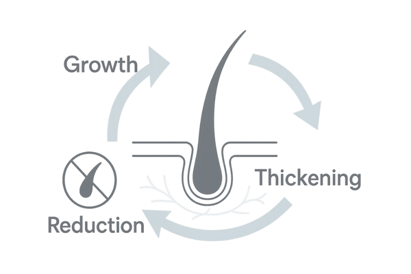 ミノキシジルの3つの効果|発毛・育毛・脱毛抑制を毛包断面で可視化