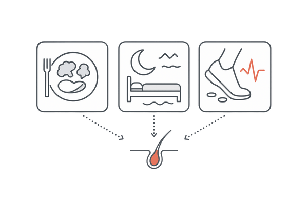 びまん性脱毛症の生活習慣見直し：食事・睡眠・運動の三本柱